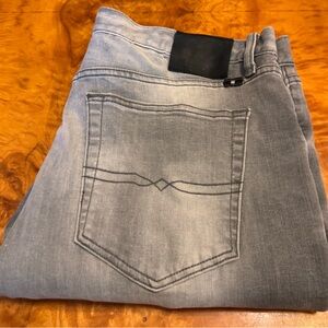 Lucky Brand Men's Gray Distressed 121 Heritage Slim Denim Jeans 36 X 32